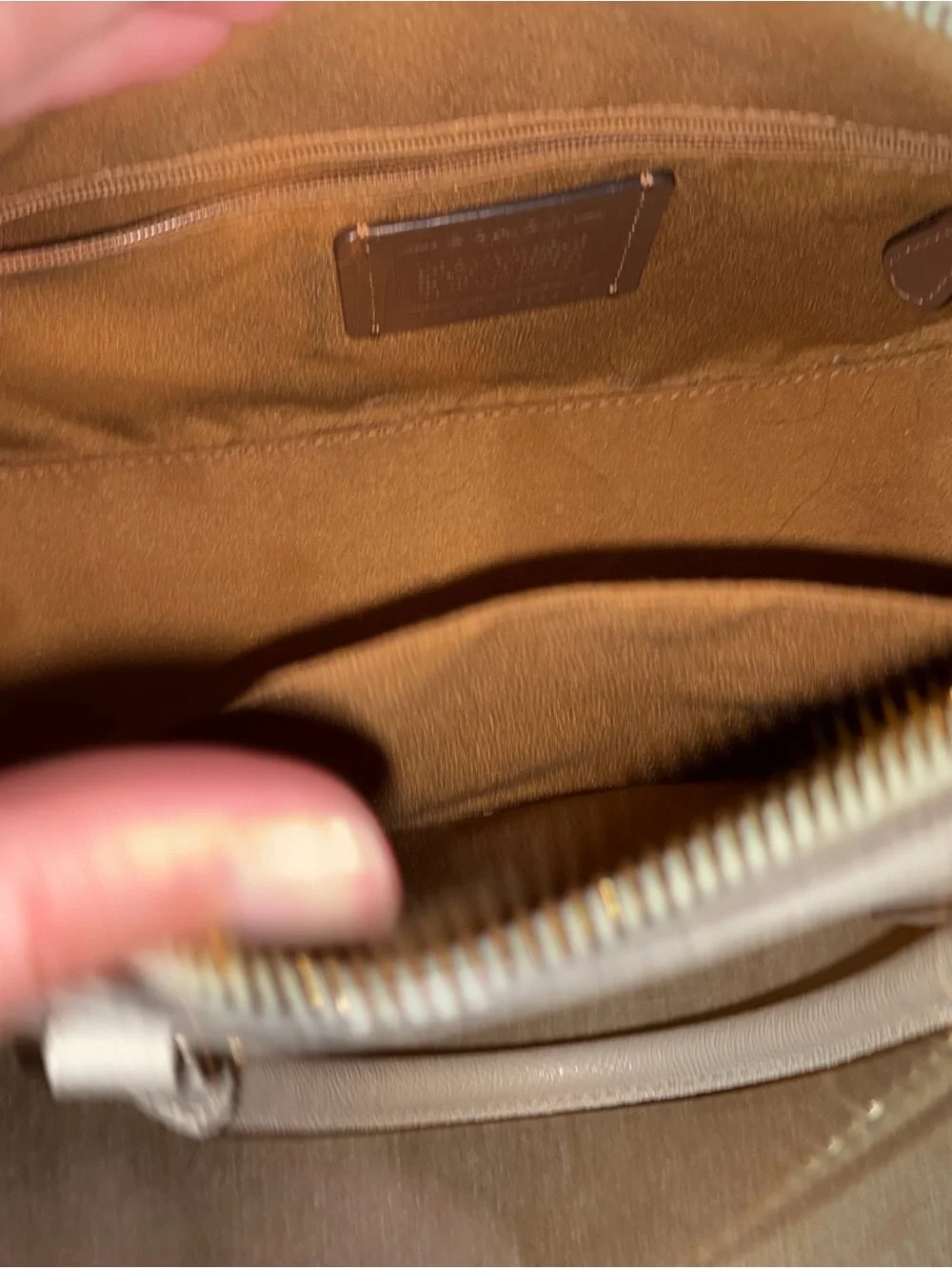 COACH White Leather Satchel with Gold Hardware